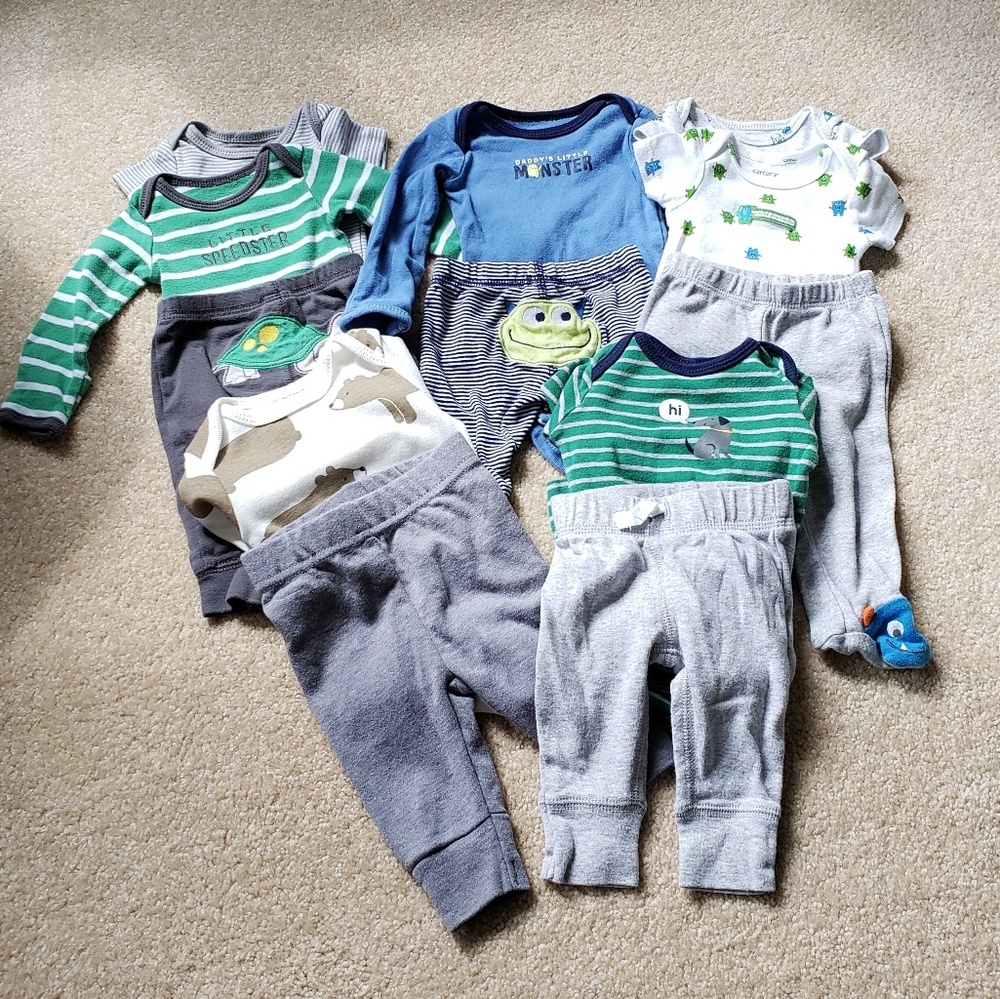 Bundle of Newborn baby boy outfit sets!